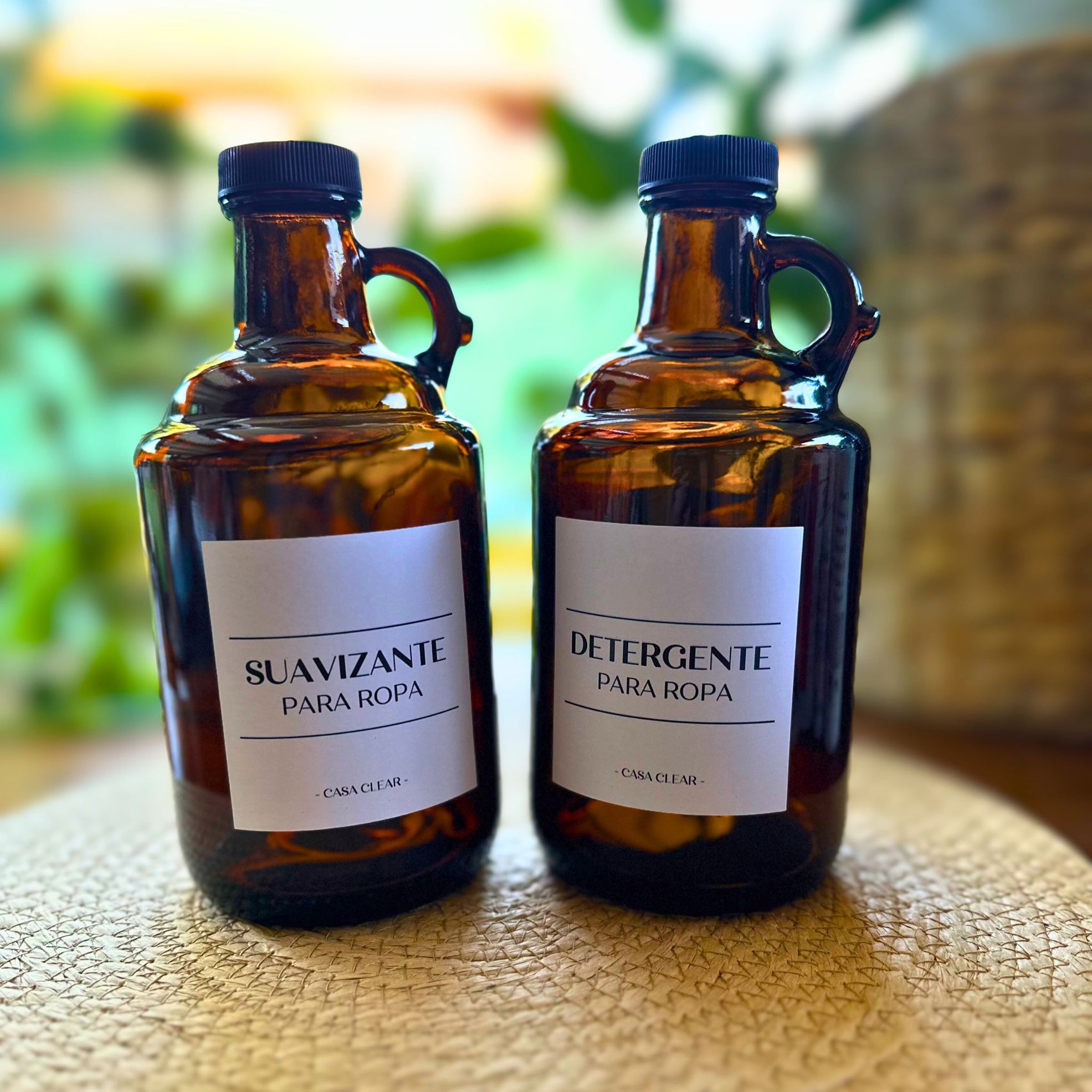 Botella Growler de Vidrio Ámbar 1 L