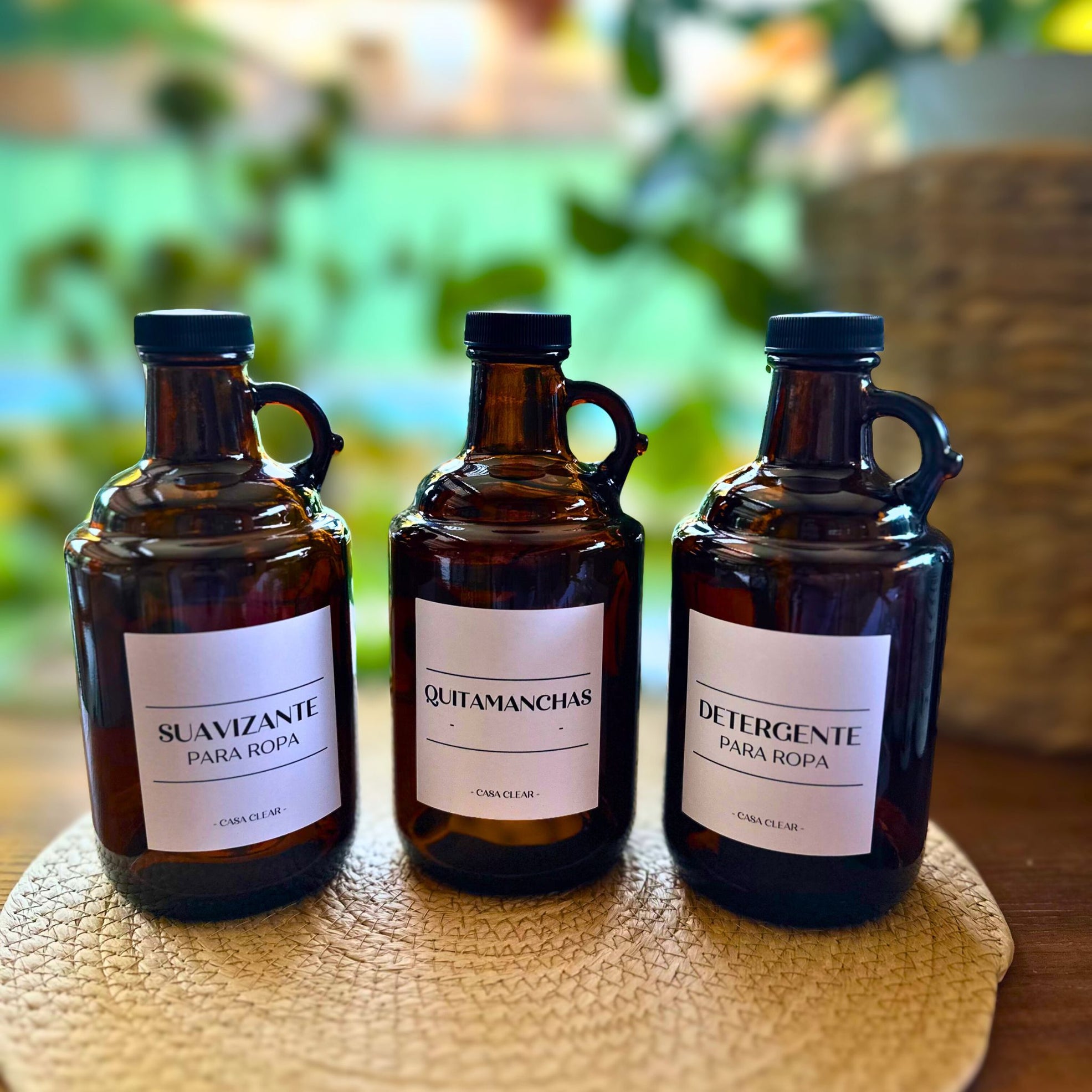 Botella Growler de Vidrio Ámbar 1 L