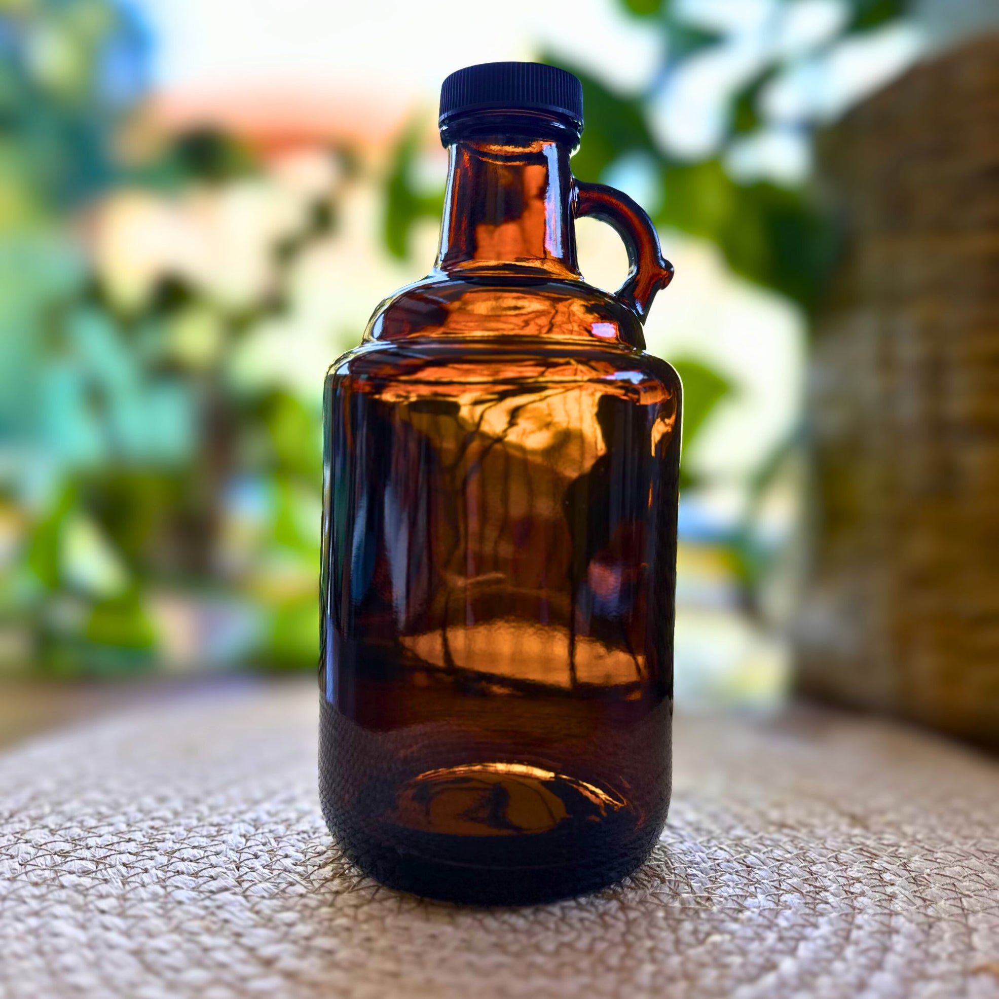 Botella Growler de Vidrio Ámbar 1 L