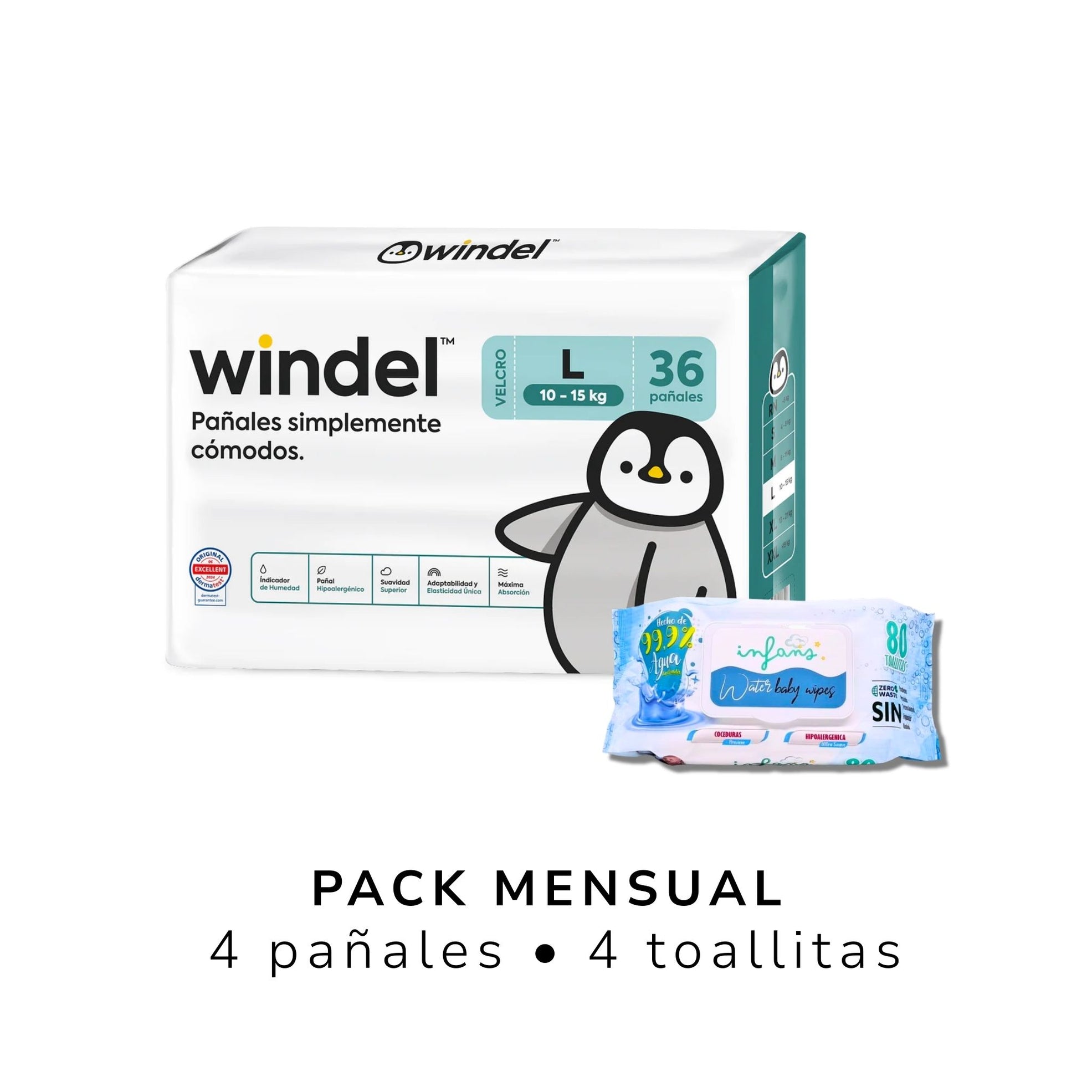 Pack Mensual Pañales Windel + Toallitas Infans