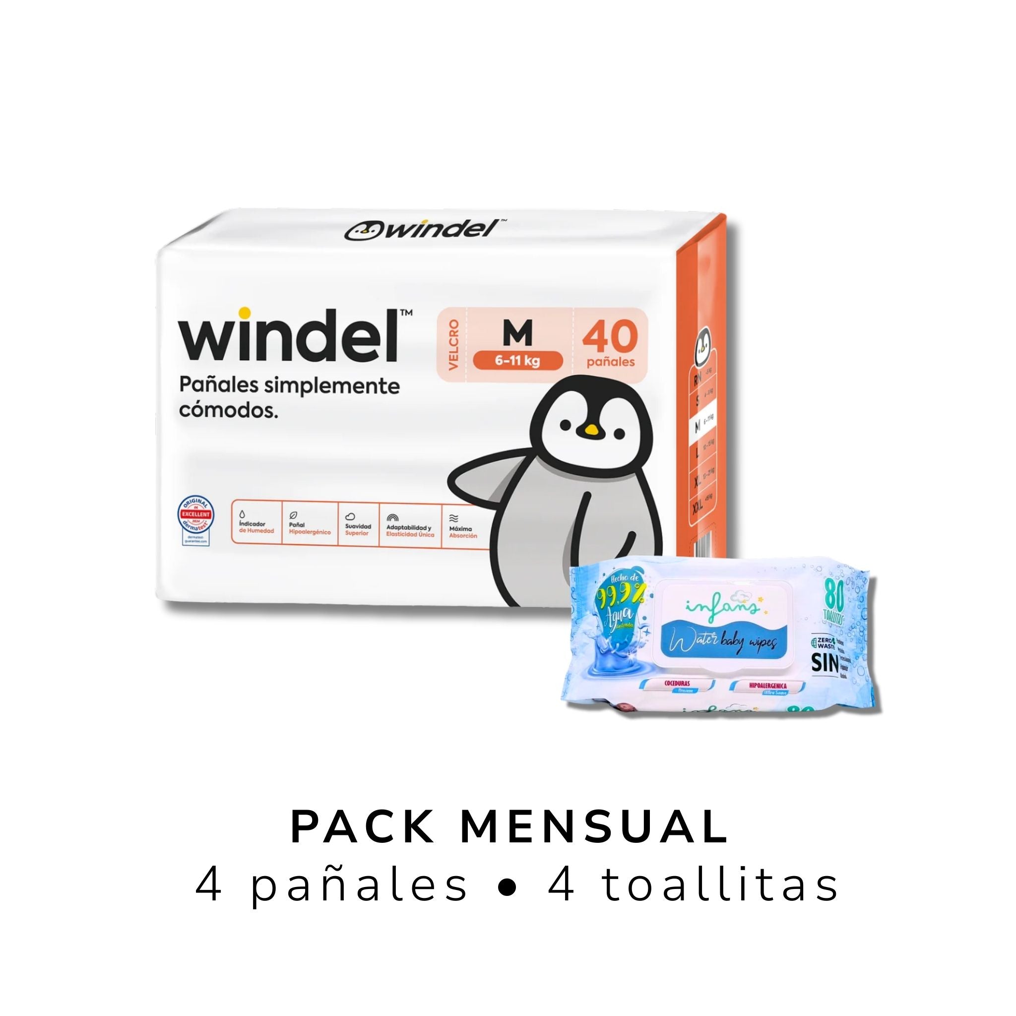 Pack Mensual Pañales Windel + Toallitas Infans