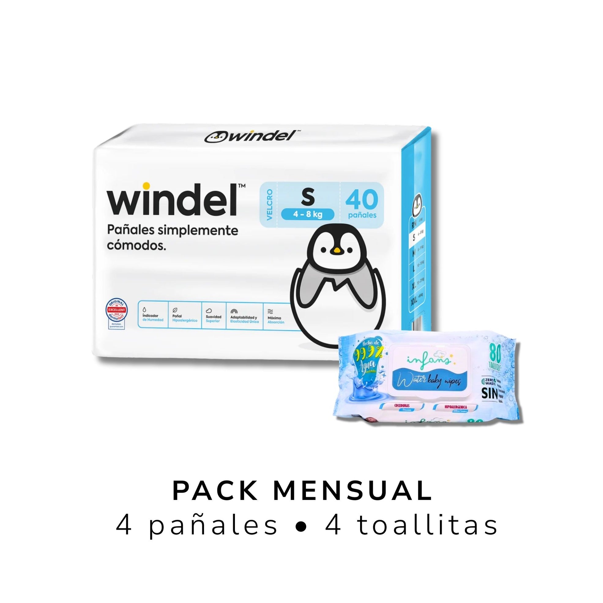 Pack Mensual Pañales Windel + Toallitas Infans