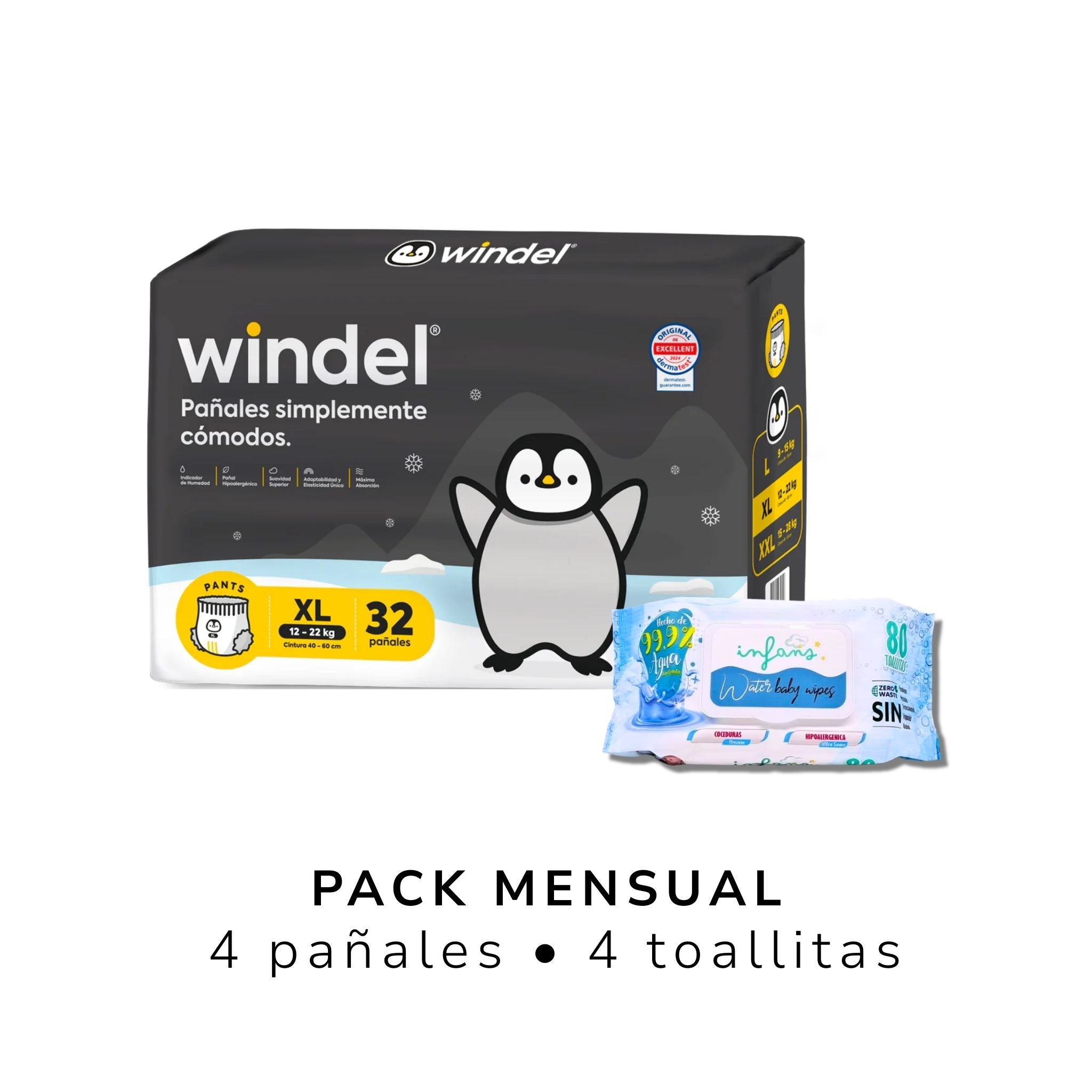Pack Mensual Pañales Windel + Toallitas Infans