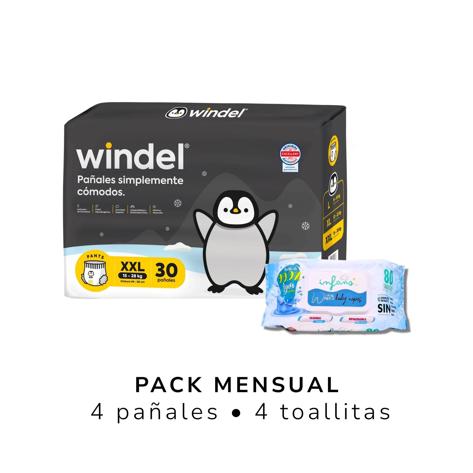 Pack Mensual Pañales Windel + Toallitas Infans