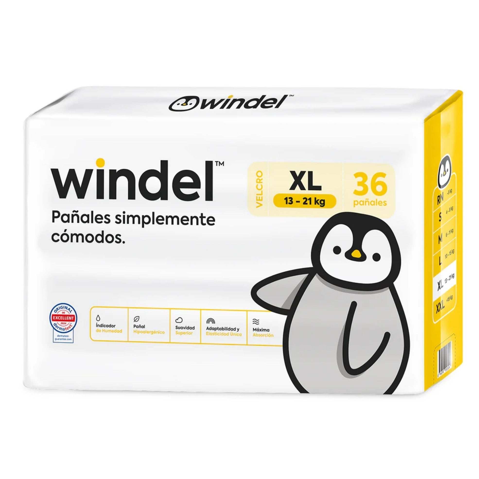 Pañales para bebé Windel Talla XL · 36 unidades